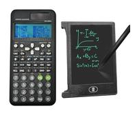 Solar Powered Engineering Scientific Calculator for FC-991ES Plus 2nd Edition with 4.4 Inch LCD Erasable Writing Tablet, Portable Calculator-417 Functions with Notepad for School,Office (Black)