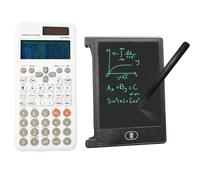 Solar Powered Engineering Scientific Calculator for FC-991ES Plus 2nd Edition with 4.4 Inch LCD Erasable Writing Tablet, Portable Calculator-417 Functions with Notepad for School,Office(White)