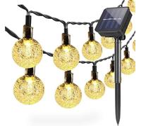 Solar Powered Fairy String Lights Outdoor Garden, 8 Modes IP65 Rated Waterproof Crystal Ball Solar Powered LED Fairy Lights for Patio, Yard, Wedding, Outdoor (Warm White, 12 Meter / 40 Ft / 100 LED)