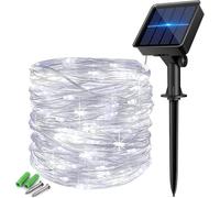 Solar Powered Fairy String Lights Outdoor Garden, IP65 Waterproof 8 Mode LED Copper Wire String Light for Patio, Yard, Solar Fairy Lights for Wedding, Christmas (Cool White, 10 M / 32 Ft / 100 LED)