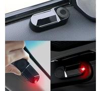 Solar-Powered Fake Car Alarm Flashing Light - Dummy Alarm Box with Red LED, Intelligent Sensor, USB Backup, Enhances Van Security- Anti-Theft Measures, Solar Power Simulated Car Alarm LED Light
