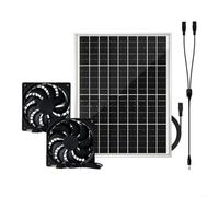 Solar Powered Fan Exhaust, Solar Powered Ventilation Fan, With 15W Panel For Greenhouse Poultry House Bathroom RV Camping Caravan(dual fan)