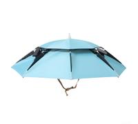 Solar Powered Fan Fishing Hat, Foldable Umbrella Cap with Double Layer Sun Shade, Rechargeable Cooling Headwear for Outdoor(G)