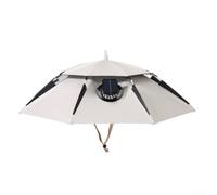 Solar Powered Fan Fishing Umbrella Hat Double Layer Foldable Sun Shade With Usb Rechargeable Cooling For Lake River Outdoor Activity Baby Blue(B)