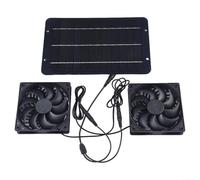 Solar Powered Fan Kit, 12V Waterproof Solar Powered Ventilation Exhaust Dual Fan, Solar Dual Exhaust Fan for Chicken Greenhouse