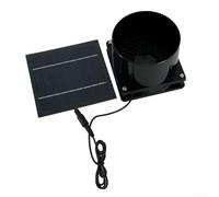 Solar Powered Fan Kit, Waterproof Cooling Round Solar Panel Exhaust Fan Outdoor Portable Mini Ventilator for Chicken Coops Greenhouse Shed Pet House(Solar panel)