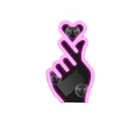 Solar-Powered Finger Heart Car Window Light, Heart-Shaped Led Neon Love Atmosphere Light, Led Heart Lights for Car, Romantic Valentine's Day Cars Decor, Auto on Off (Pink, Finger Heart)