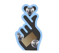 Solar-Powered Finger Heart Car Window Light, Wireless LED Heartshape C-Pillar Neon Light, Colorful Wireless LED Atmosphere Lights Wirelesss Suction Mount with Smart Motion Sensor (Blue B)