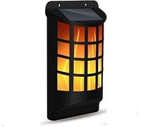 Solar Powered Flickering Flame Waterproof 60 LED Outdoor Wall Light Perfect for Yard, Pathway, Garden, Driveway, Garage, Stairway, Gate, Wall Patio, Fence (1x Lights)