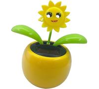 Solar Powered Flip Flap Dancing Flower Toy for Car Dashboard Decor Automatic Dancing Flower Toy Kid's Gift - Sunflower 10.5x6.5x11.3cm Car Ornaments Solar Powered Car Toy Office Desk Decoration