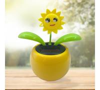 Solar Powered Flip Flap Dancing Flower Toy for Car Dashboard Decor Automatic Dancing Flower Toy Kid's Gift - Sunflower Car Ornaments Solar Powered Car Toy Office Desk Decoration