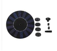 Solar Powered Floating Bird Bath Fountain Pump, Solar Water Fountain with 6 Spray Nozzles & 4 Fixed Brackets, Freestanding Outdoor Solar Fountain for Garden, Pond, Jet