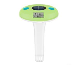 Solar Powered Floating Pool Salinity Meter And Thermometer Digital Water Quality Tester Continuous Display Salt Levels 0-9990 Ppm Temperature Monitoring For Pools And Spas ABS Material 200X127MM Easy