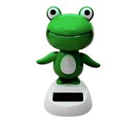 Solar-Powered Frog | ABS, 6 x 6 x 10 cm / 2.36 x 2.36 x 3.93 in, 27 g | Cute Frog Car Dashboard Decoration, Animal Figurine, Interior Ornament, Fun Gift For Kids & Adults, 1 Piece