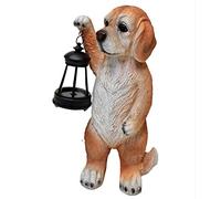 Solar Powered Garden Dog Ornament Lantern Outdoor Light Up LED Home Decorative Décor Figurine Accessories for Pathway Lawn Yard patio Grass Balcony