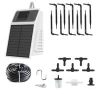 Solar Powered Garden Irrigation System with Automatic 10m Drip Watering Kit for Balcony and Outdoor Plants, PVC Tubing for Lawn and Flower Beds