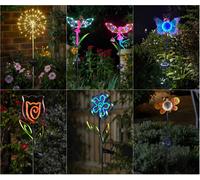 Solar Powered Garden Stake Lights Decorative Outdoor Ornaments Fairy Starburst