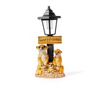 Solar Powered Garden Statue Ornament Welcome Meerkat Outdoor Decorative Sign Lantern Light Up LED Home Décor Figurine Accessories for Lawn Yard patio 30cm Tall