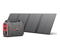 Solar Powered Generator 200W Peak/100W Rated, Portable Solar Generator Power Station with Solar Panels 40W Included, 146Wh Solar Power Bank with AC Outlet 110V for Home Use Camping Outdoor Adventure