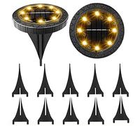 Solar Powered Ground lights 12 Pack,Waterproof LED Solar Lights Outdoor Solar Disk Lights Decorative,Solar Garden Lights for Landscape Pathway Patio Yard Walkway Path Lawn Driveway Lighting Warm White