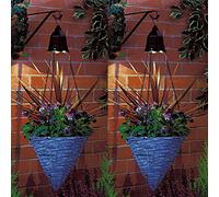 Solar Powered Hanging Basket Lights Flower Planter Outdoor Garden Landscape Spot Light with Chain (2 Pack)