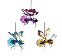 Solar-Powered Hanging Bee Light, Solar LED Light Garden Lantern, Metal Statues Garden Decoration, Bee/Ladybug/Butterfly Solar Fairy Lights With Spring, Solar Animal Lights For Outdoor Ornaments