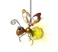 Solar-Powered Hanging Bee Light, Solar LED Light Garden Lantern, Metal Statues Garden Decoration, Bee/Ladybug/Butterfly Solar Fairy Lights With Spring, Solar Animal Lights For Outdoor Ornaments