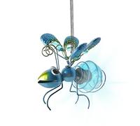 Solar-Powered Hanging Bee Light, Solar LED Light Garden Lantern, Metal Statues Garden Decoration, Bee/Ladybug/Butterfly Solar Fairy Lights With Spring, Solar Animal Lights For Outdoor Ornaments