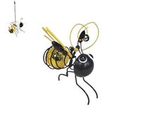 Solar-Powered Hanging Bee Lights, Outdoor Decorative Garden Lights with Swaying LED on Bouncy Springs for Balcony, Fence, Lawn, Patio, and Yard (B)