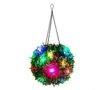 Solar Powered Hanging Globe Lights - 20Cm/25cm Weatherproof Sphere-Lanterns For Garden/Wedding | Warm White & Multicolor Modes (Green, Chain Included)(20cm colorful)
