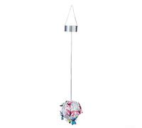Solar Powered Hanging Mesh Orb Light with Butterfly Decoration for Yard, Garden, Porch Lighting, No Wiring Needed Solar Lantern for Outdoors (White light)