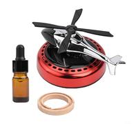 Solar Powered Helicopter Car Aromatherapy Diffuser With Rotating Propeller For Dashboard Decoration, Black(Red)