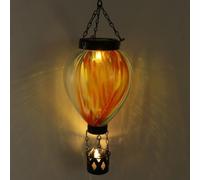 Solar-Powered Hot Air Balloon Lantern, LED Hot Air Balloon Lantern Multicoloured Glass Effect Flaming Garden Light For Indoor Outdoor