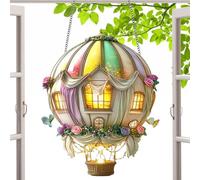 Solar Powered Hot Air Balloon Light, Portable 2D Light Lantern, Outdoor Garden Decoration, Solar Charging Lamp, Waterproof Garden Path Lighting, Anni Event Decoration