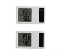 Solar Powered Indoor Temperature and Humidity Meter, Portable Electronic Thermometer and Hygrometer with Digital Screen (5 * 3cm)