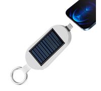 Solar Powered key-chain - Compact Charging Brick Design, Mini Pocket Battery | Long-lasting LED Light Module, Outdoor Travel Theme, USB Type C Fast Input Port, Lightweight Clip-on Backup Energy