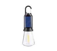 Solar Powered LED Camping Light Rechargeable Outdoor Hanging Tent Bulb With Clip Hook For Hiking Backpacking Emergency Flashlight (Blue, 19.2x6cm)