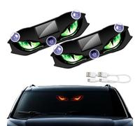 Solar-Powered LED Car Warning Light Animated Eyes for Car Windshield | Weatherproof Wireless No Drill Automatic Activation at Dark Cars Window Lights for Suv Truck Van Rv Roadside Safety ，2PCS-1