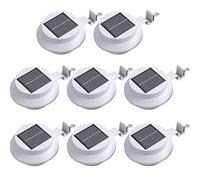 Solar Powered LED Fence Gutter Lights - Super Bright and Perfect Design Ideal for any Fence or Gutter Around The Home or Garden with No Wiring Needed Weather Resistant (White, 8X Lights)