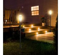 Solar-Powered LED Garden Post Lights - 2 PCS, Black