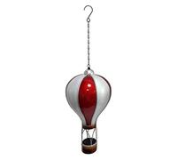 Solar Powered LED Hot Air Balloon Lantern (Red and White, Large)
