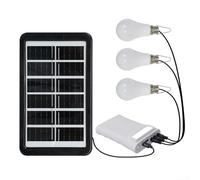Solar Powered LED Lantern Kit, 2.8m Flexible Cable, IPX6 Waterproof, USB Charging Hub for Phones, for IDEAL for Camping and Hiking(White)