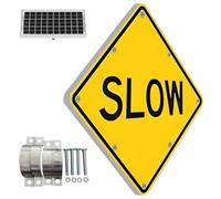 Solar Powered LED Pedestrian Crossing Sign for Park School, Aluminum Road Traffic Blinking Street Warning Sign