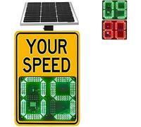 Solar Powered LED Radar Speed Display Sign with Flashing Feedback for Traffic Safety