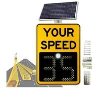 Solar Powered LED Radar Speed Feedback Sign - Your Speed Display With Radar Sensor For Driveway Roadway & Neighborhood Traffic Calming