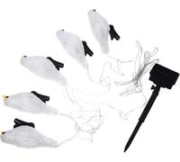 Solar-Powered LED Robin String Lights 5pcs with Stakes for Garden Patio Outdoor Decoration