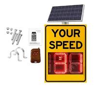 Solar Powered LED Speed Feedback Sign, Motion Sensor Display for Neighborhood Safety, 3-Digit Measurement, Ideal for Quiet Streets and HOA Solutions