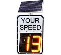 Solar Powered LED Speed Limit Sign - Road Radar Feedback Traffic Warning Sign for Speed-Limited Roads, for Roadway Safety, with Accessories(23.6x35.4in)