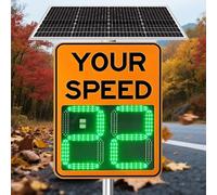 Solar Powered LED Speed Limit Sign with Radar Detector for Traffic Safety and Warning