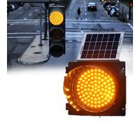 Solar Powered LED Warning Light, IP65 Waterproof, Single Flashing for Traffic Signals and Industrial Safety